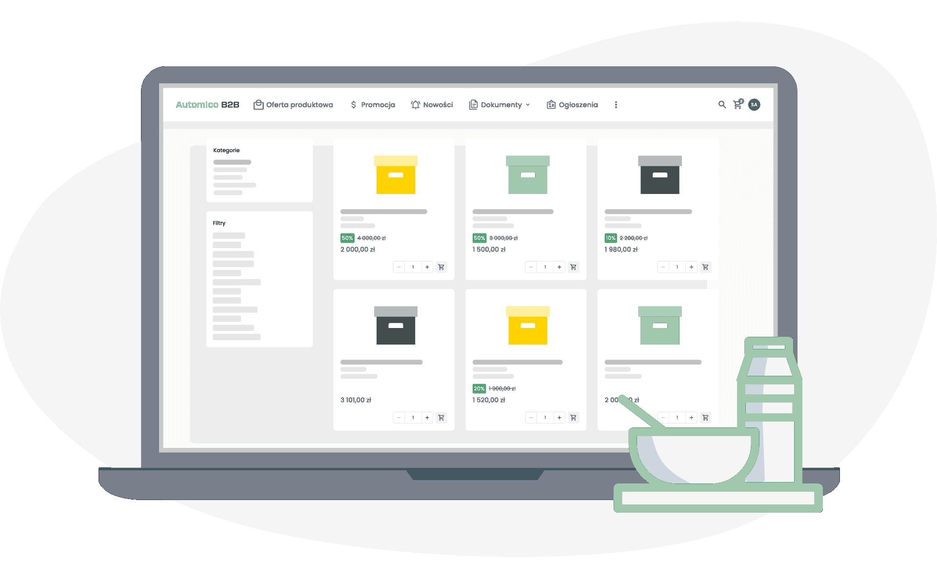 Platforma B2B dla branży spożywczej - Automico B2B.